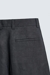 100% LINEN PLEATED PANTS