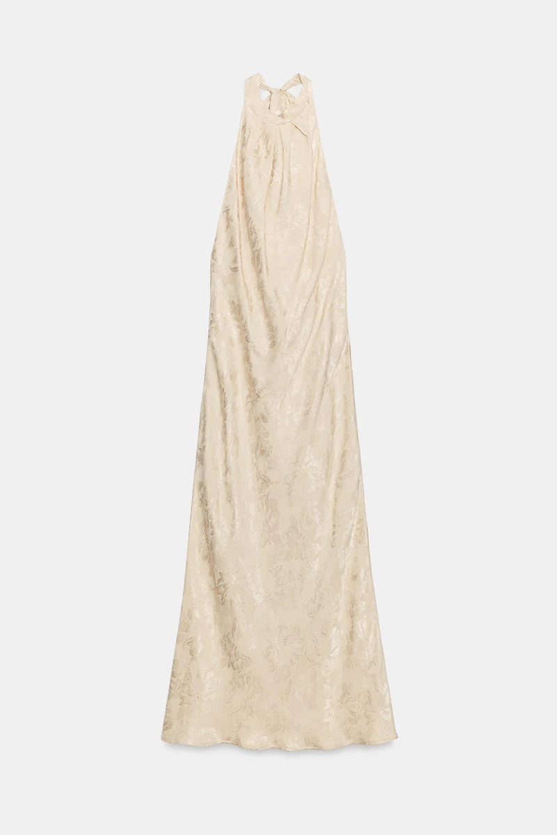FLORAL JACQUARD MIDI DRESS
