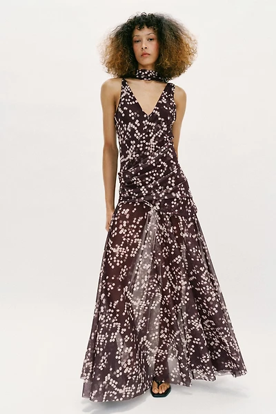 LONG TULLE POLKA DOT DRESS