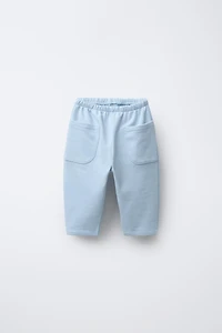 LABEL DETAIL BAGGY PLUSH PANTS