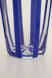 GLASS TUMBLER WITH LINE DESIGN