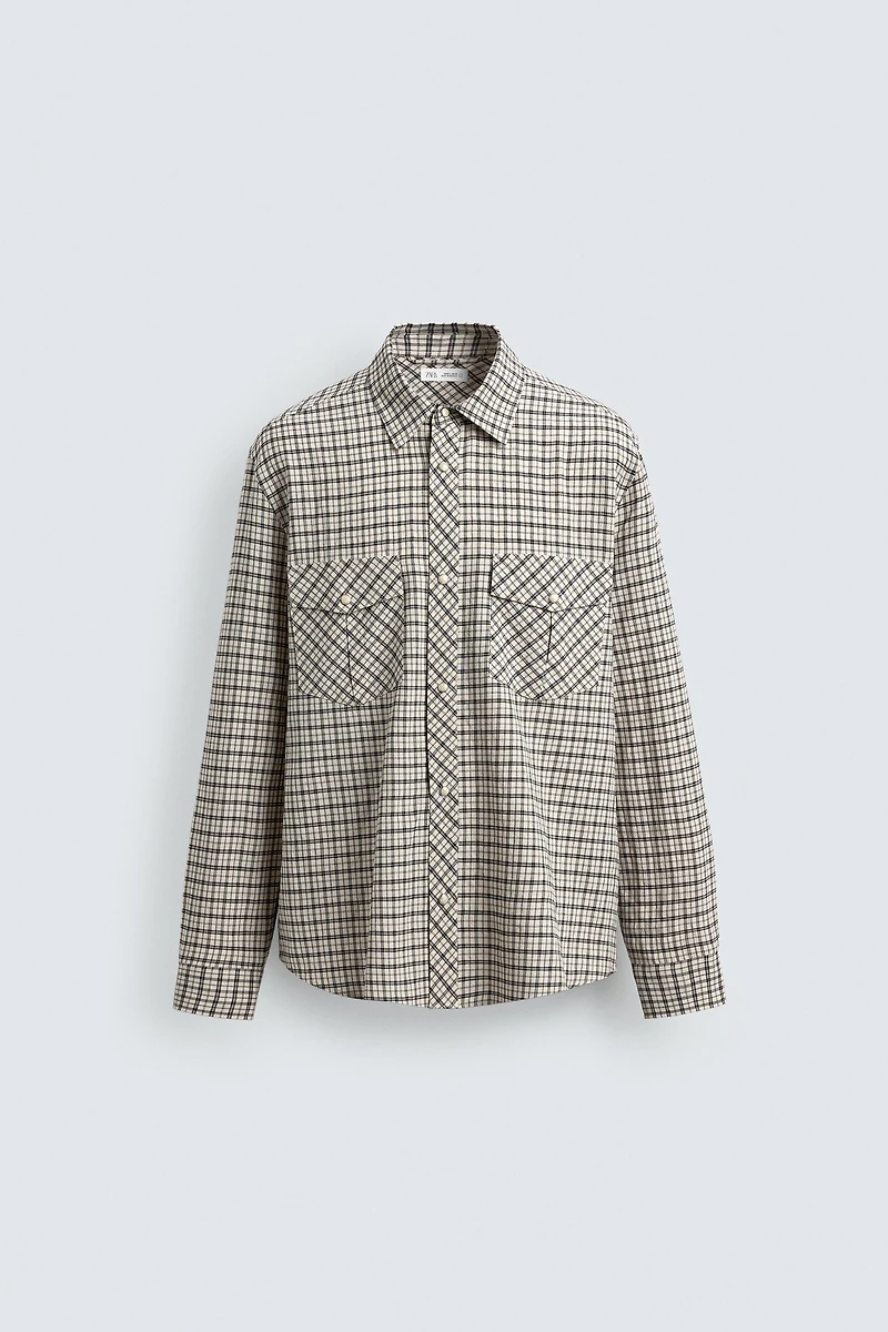 RELAXED FIT PLAID SHIRT