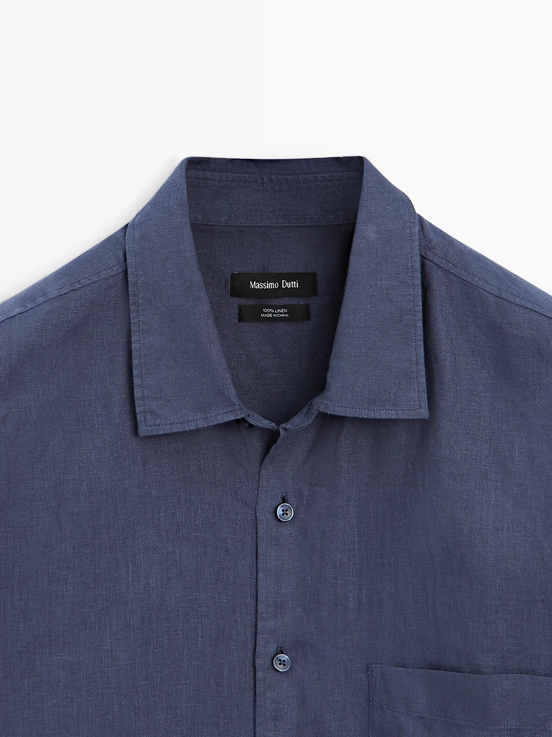 100% linen short sleeve shirt
