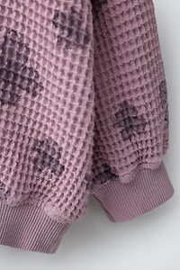 SWEAT WAFFLE À FLEURS