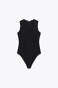V-NECK POLYAMIDE BODYSUIT