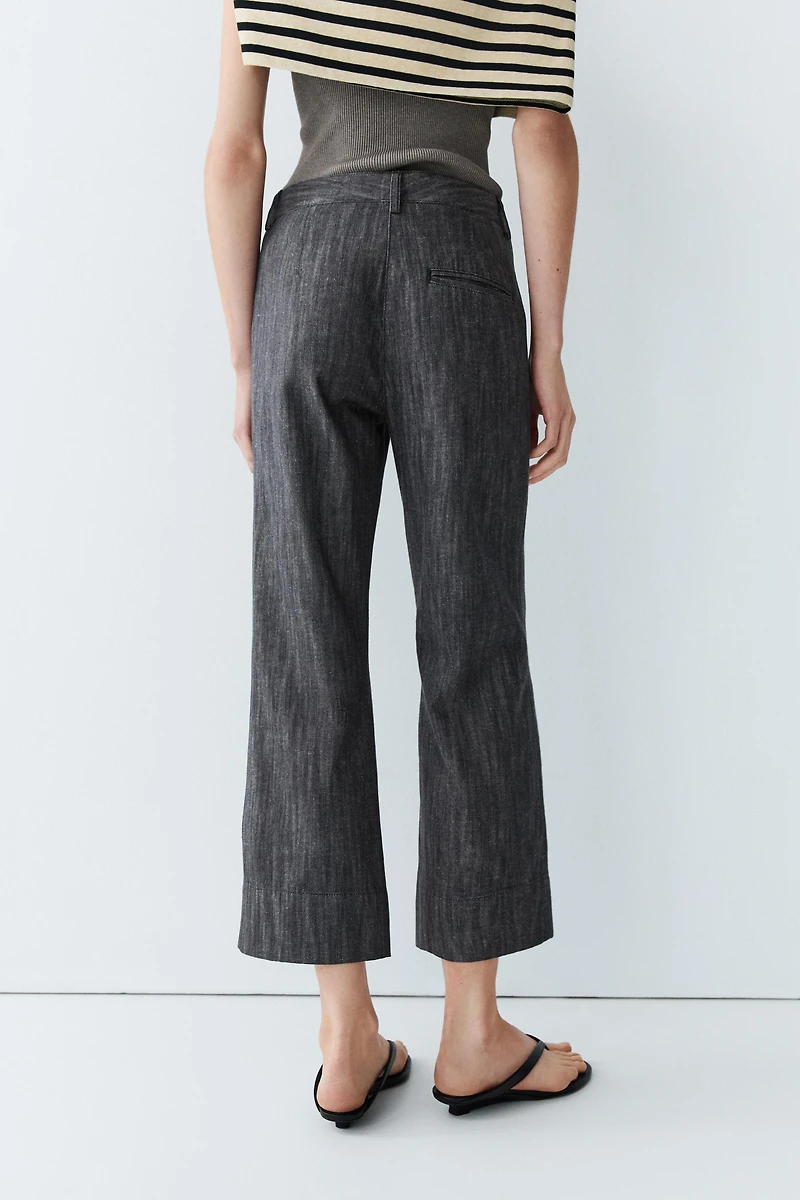 Pantalon flare cropped