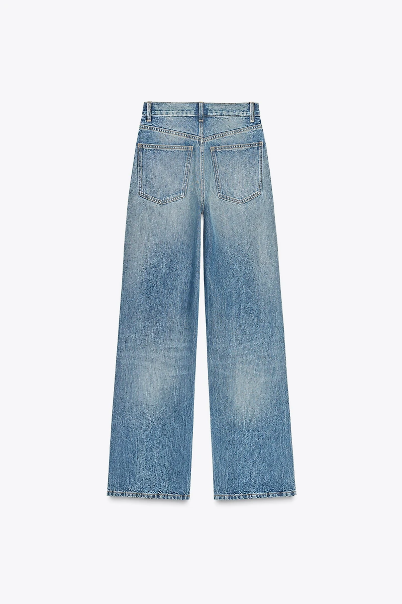 JEAN TRF À JAMBES LARGES TAILLE HAUTE LONGUEUR CHEVILLE