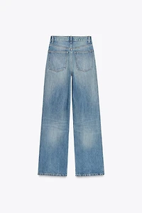 JEAN TRF À JAMBES LARGES TAILLE HAUTE LONGUEUR CHEVILLE