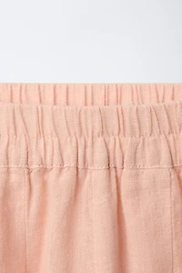 100% LINEN BLOOMER PANTS WITH BOWS