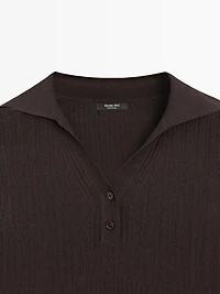 Semi-sheer flowing polo shirt