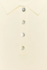 POLO EN MAILLE À MANCHES TROIS-QUARTS