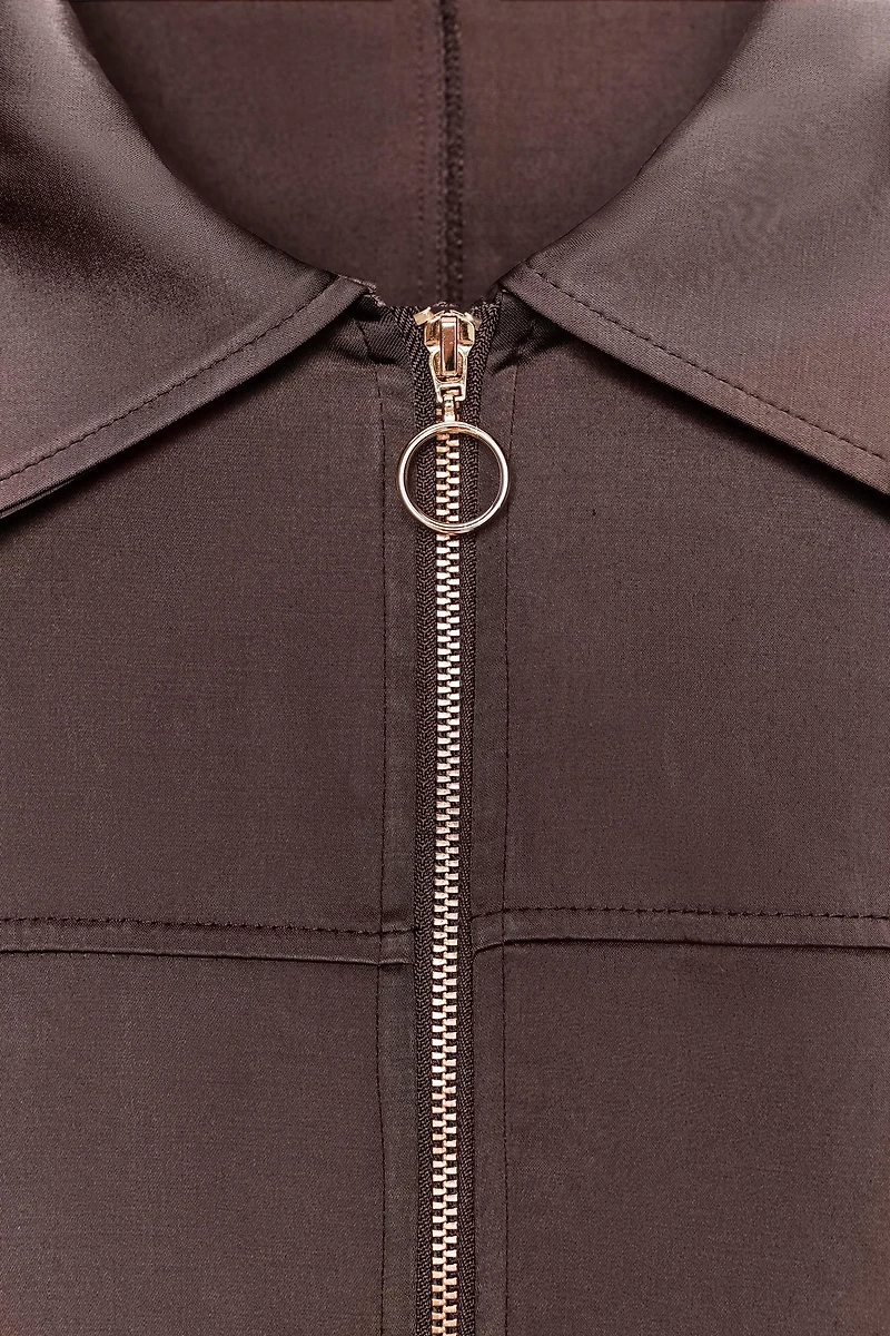SATIN ZIP-UP JACKET