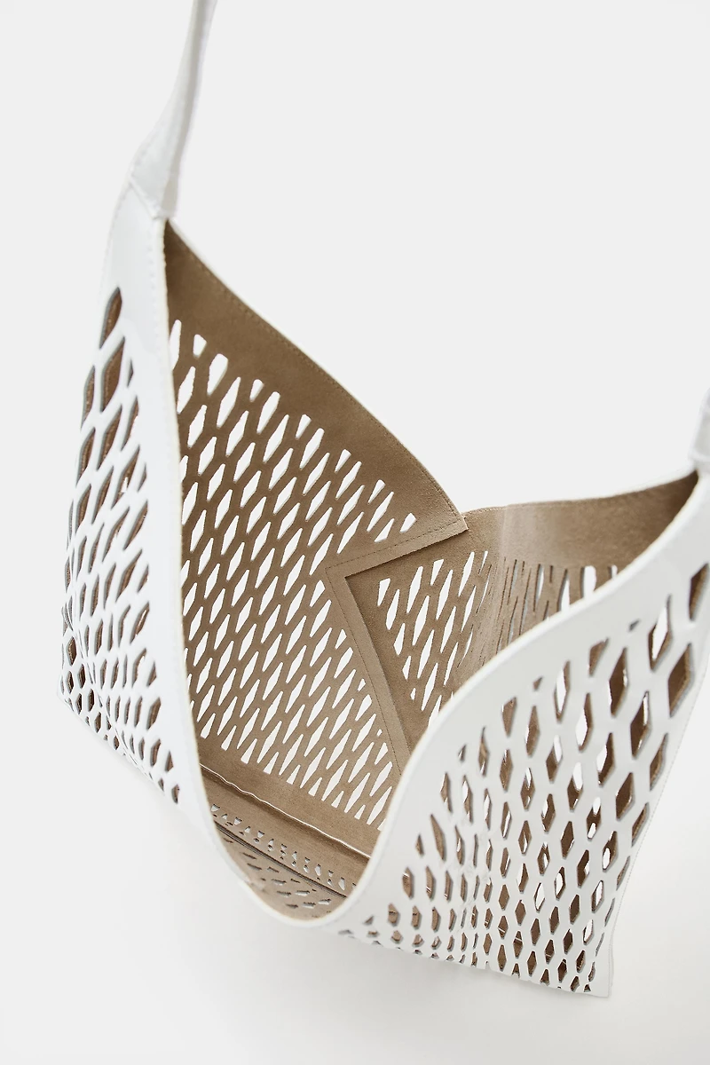 LASER-CUT LEATHER SHOPPER