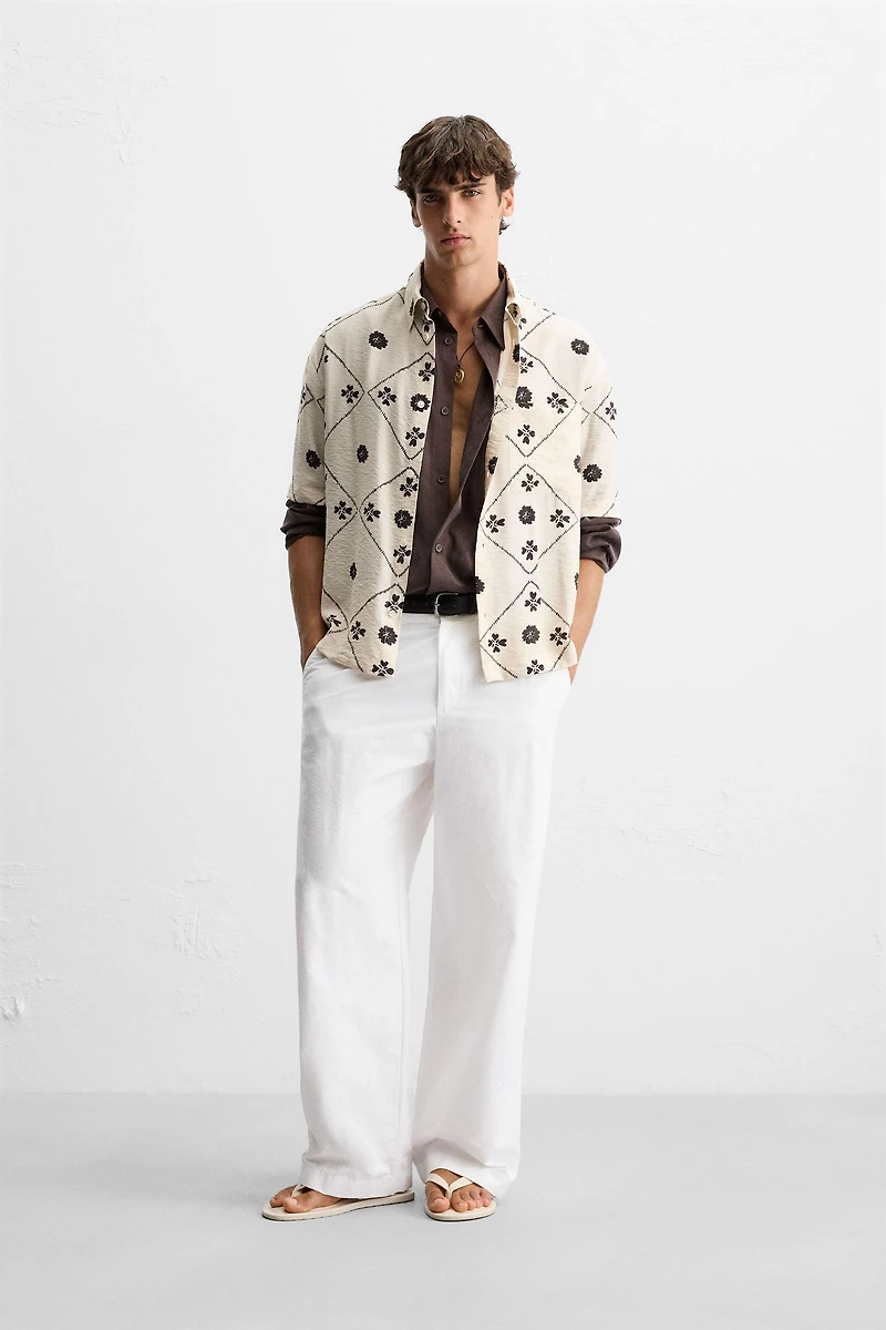 CONTRAST PRINT SHIRT