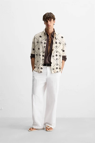 CONTRAST PRINT SHIRT
