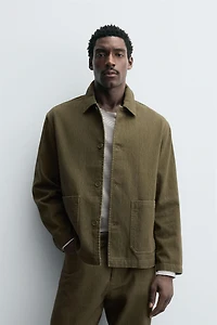 TEXTURED POCKET OVERSHIRT