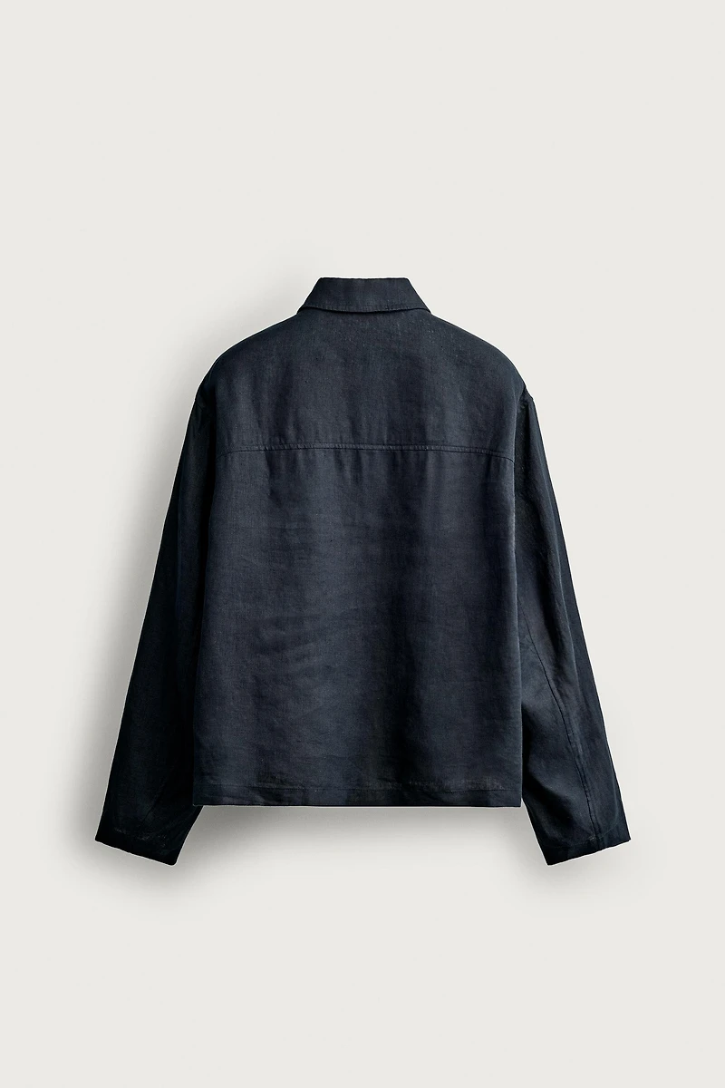 SURCHEMISE REGULAR FIT 100 % LIN