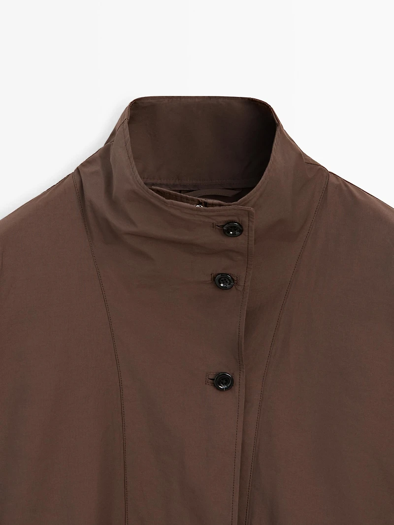 Puff parka with collar detail