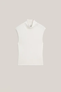 Knit cotton and silk mock turtleneck top - LIMITED EDITION
