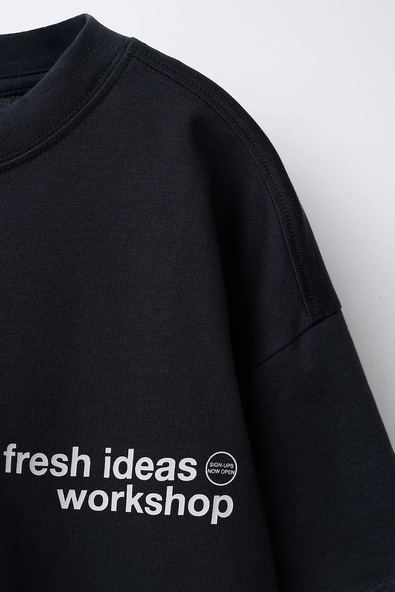 DOUBLE SLEEVE TEXT T-SHIRT