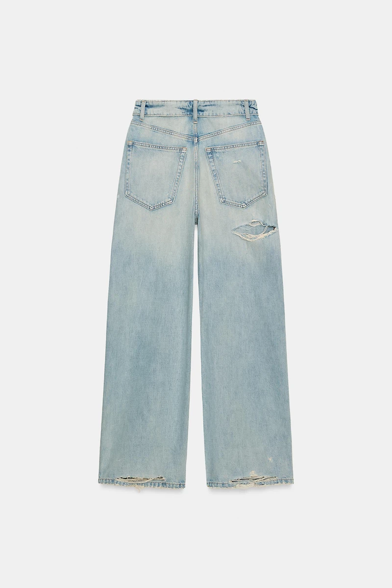 TRF FOLDED WAIST MID-RISE JEANS