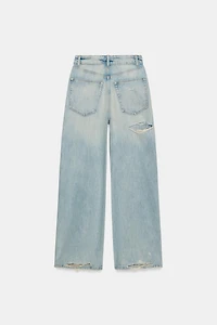 TRF FOLDED WAIST MID-RISE JEANS