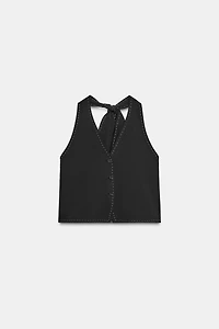 TOPSTITCHED VEST TOP
