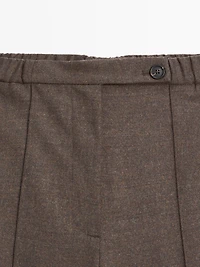 Barrel fit wool blend trousers