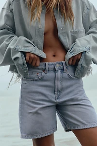 SHORT EN JEAN TRF À TAILLE MI-HAUTE