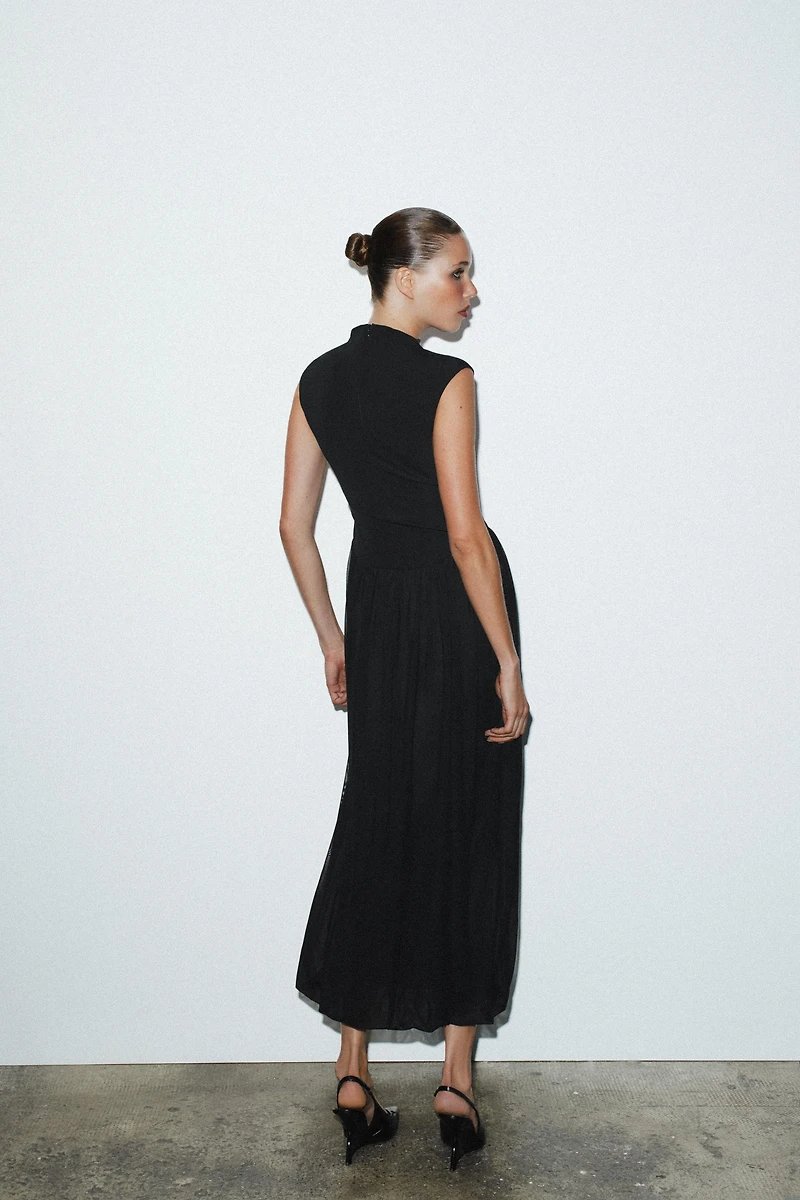 LONG TULLE COMBINATION DRESS