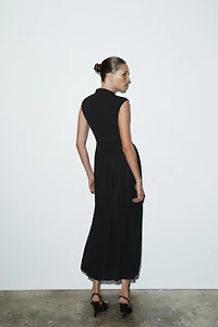 LONG TULLE COMBINATION DRESS