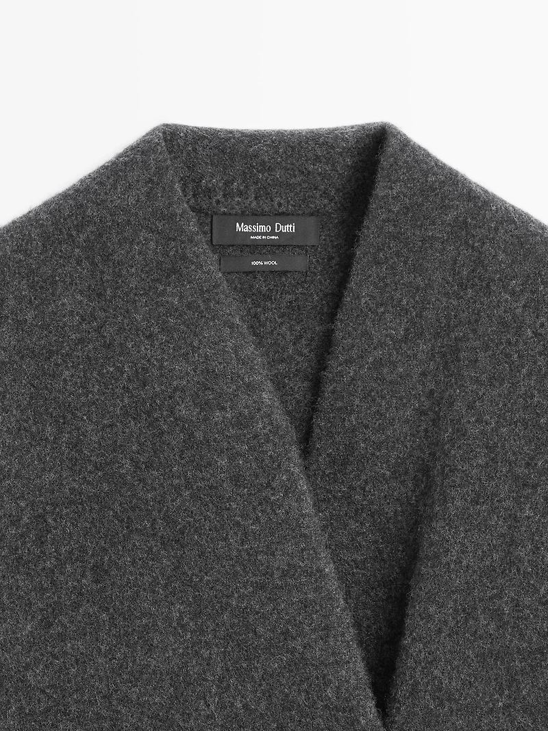 Cardigan long en laine à double boutonnage