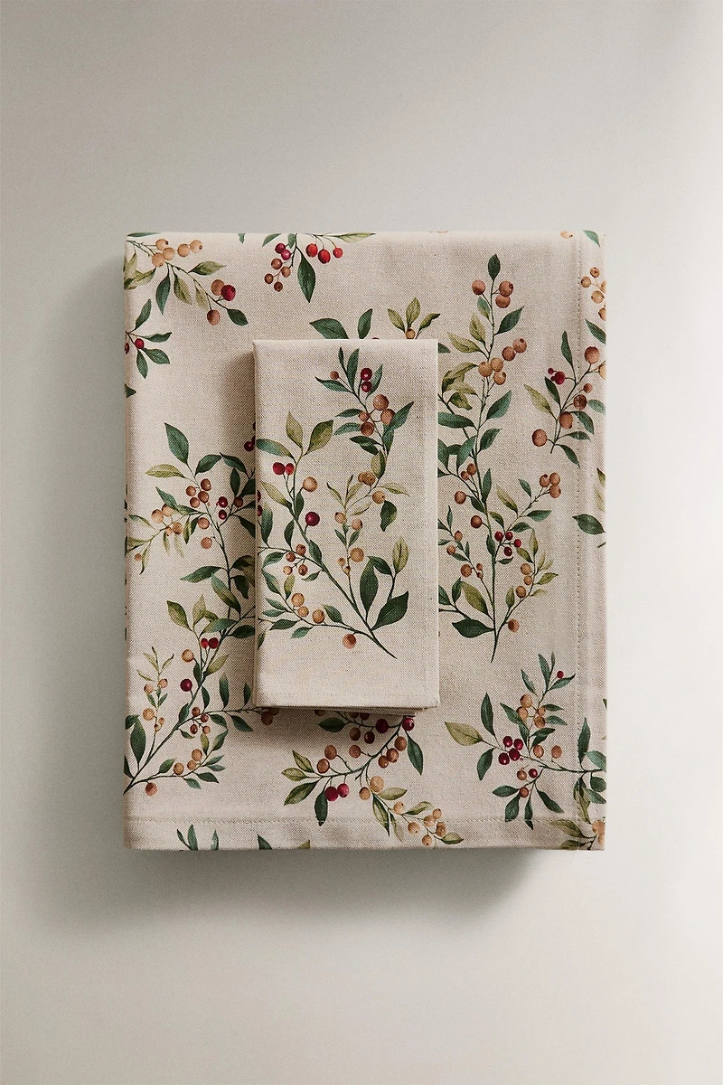 NAPPE COTON BRANCHES DE NOËL