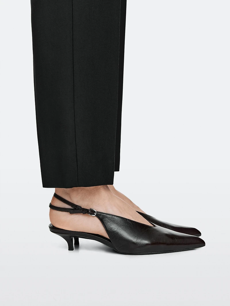 Leather high-heel mules
