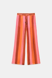 PANTALON LARGE À RAYURES