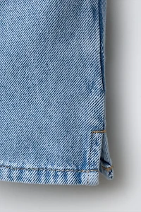 RUFFLED DENIM TOP
