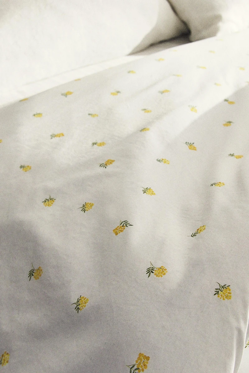 HOUSSE DE COUETTE COTON IMPRIMÉ MIMOSA