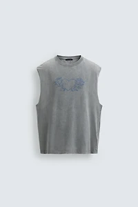 RELAXED FIT TANK TOP WITH PRINTS