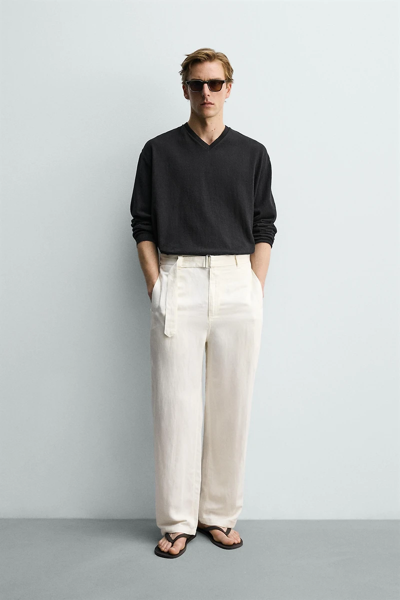 PANTALON RELAXED FIT VISCOSE - LIN CEINTURE