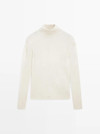 Knit 100% cashmere high neck sweater - LIMITED
