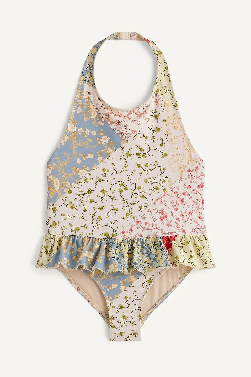 LIMITED EDITION PATCHWORK HALTER SWIMSUIT