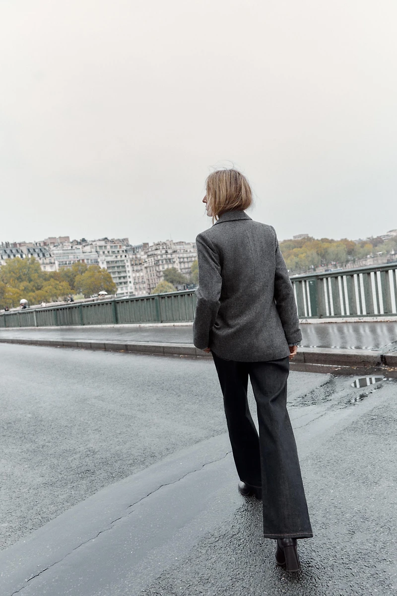 HERRINGBONE WOOL BLAZER