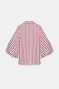 STRIPED PUFF SLEEVE SHIRT