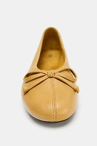 LEATHER BALLET FLATS WITH BOW