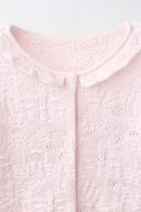 COTTON-SILK KNIT JACKET AND BLOOMERS SET