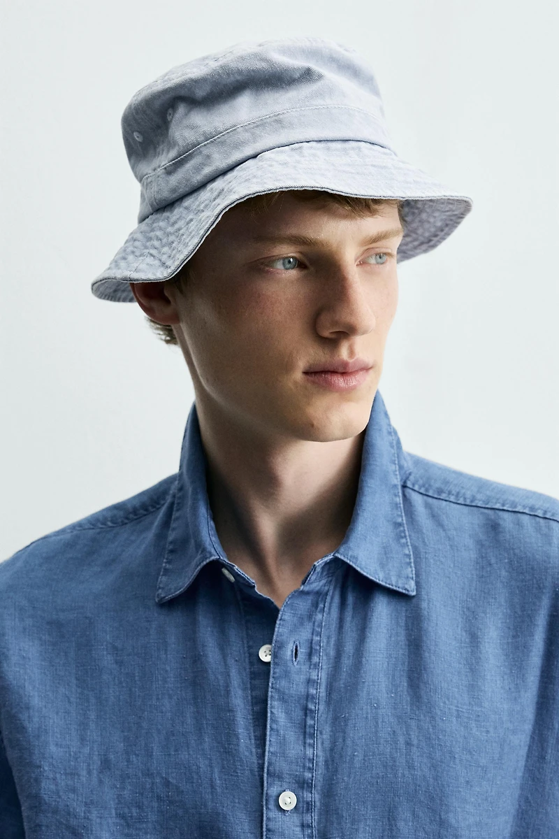 100% INDIGO LINEN REGULAR FIT SHIRT