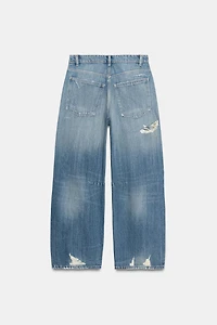 TRF MID-RISE BAGGY BALLOON JEANS