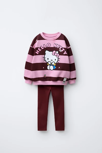 STRIPED SWEATSHIRT AND HELLO KITTY © SANRIO LEGGINGS SET