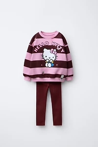STRIPED SWEATSHIRT AND HELLO KITTY © SANRIO LEGGINGS SET