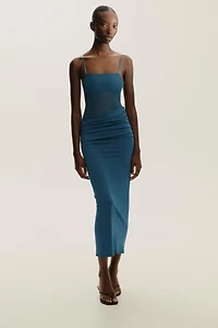 COMBINATION TULLE LONG DRESS